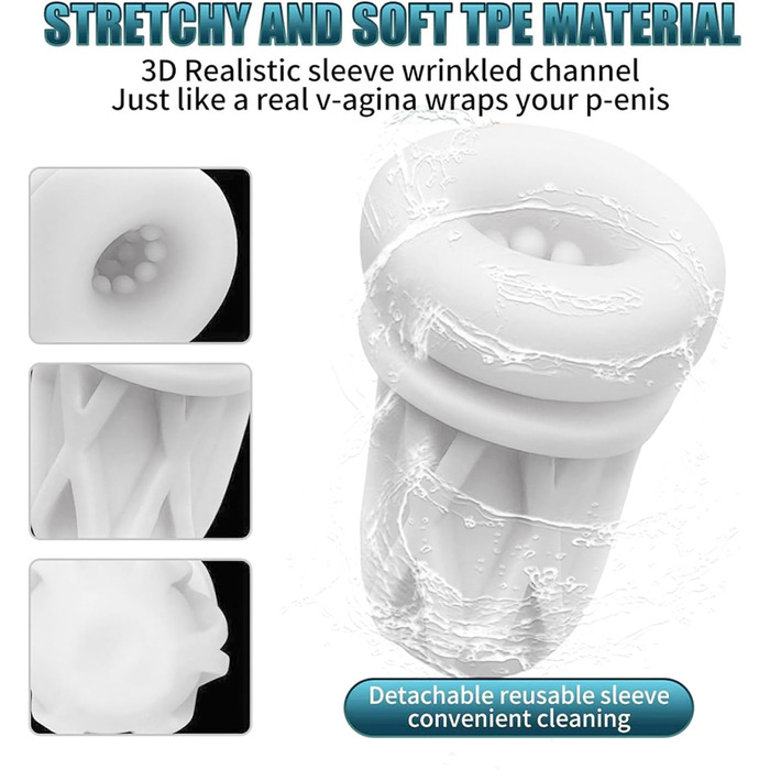 Електричний мастурбатор для чоловіків QgLust з 7 режимами вібрації та 7 режимами всмоктування, з інтегрованою голосовою взаємодією