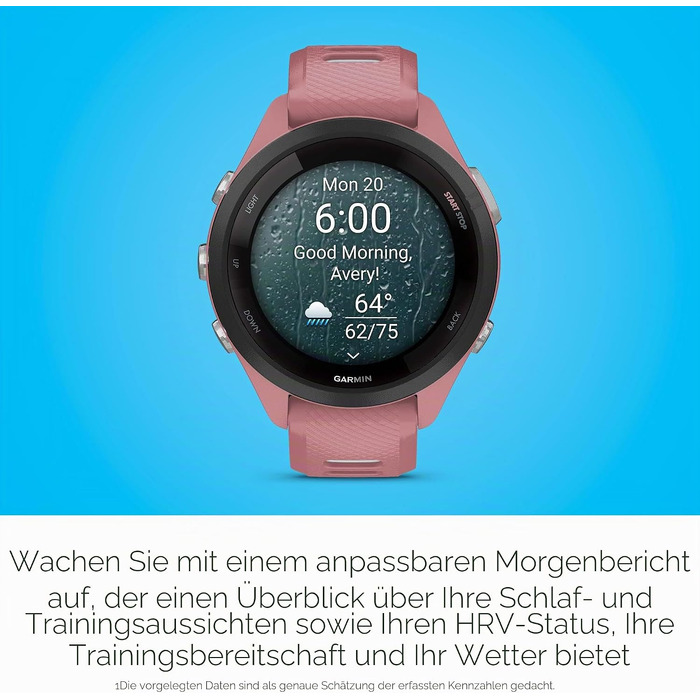 Спортивний смарт-годинник Garmin Forerunner 265S AMOLED, 42мм, світло-рожевий та пудрово-сірий — тренувальні метрики та аналіз відновлення