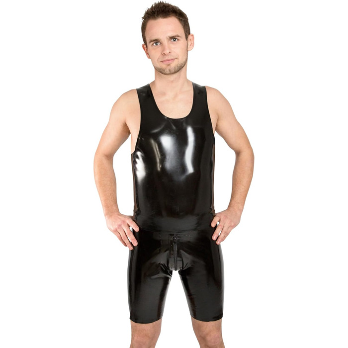 Корсет для чоловіків з латексу (0.4 мм) чорного кольору, розміри S-XXXL 3XL