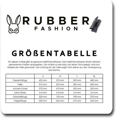 Латексний топ Rubberfashion Kurz - Латексний бюстгальтер - Латексна сорочка для жінок та чоловіків XL, чорний, 0.4 мм