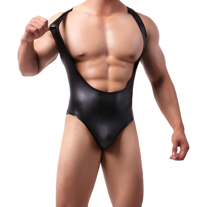 Спортивні шорти для боротьби SRZYMJ для чоловіків, зручні, одноцілісні, для фітнесу, тренувань, боксу, з довгими рукавами, боді, збірні, важкої атлетики, чорний (A3-Schwarz), XL