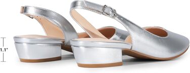 Жіночі сріблясті туфлі-балетки Dream Pairs з відкритим задником (Slingback), розмір 40 EU