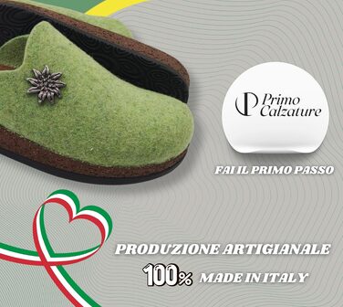 Зимові домашні капці Alpine Clogs з вареної вовни для чоловіків та жінок, теплі тірольські пантолети, Made in Italy, світло-зелені, розмір 39 EU