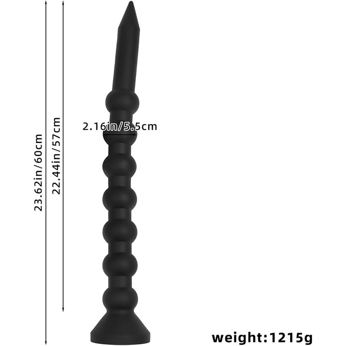 Анальний дилататор Cafurey 60 см з 7 кульками, м'який силікон, тренажер для анусу, для жінок та чоловіків (чорний)