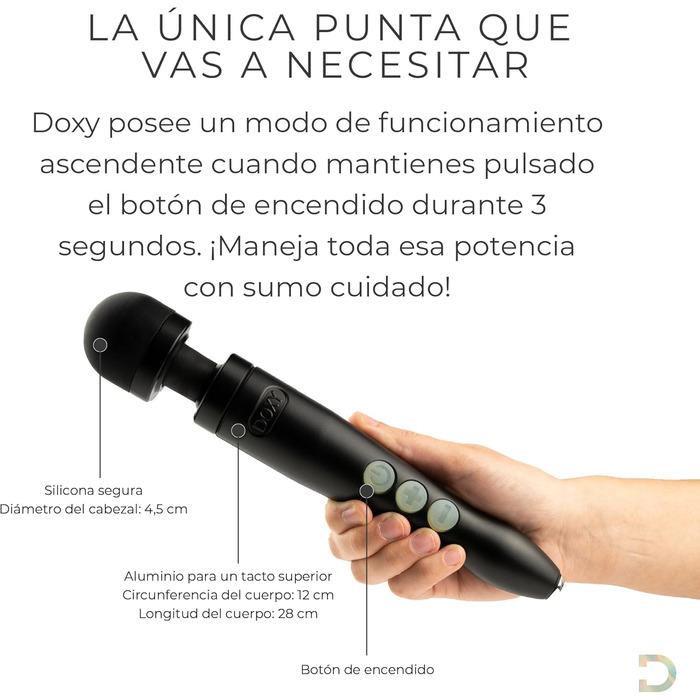 Масажер для тіла Doxy Die Cast 3 - чорний, перезаряджається, для жінок