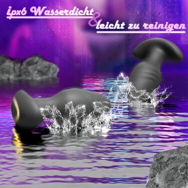 Анальний плагін для жінок та чоловіків: вібратор з керуванням через додаток, силіконовий, 10 режимів