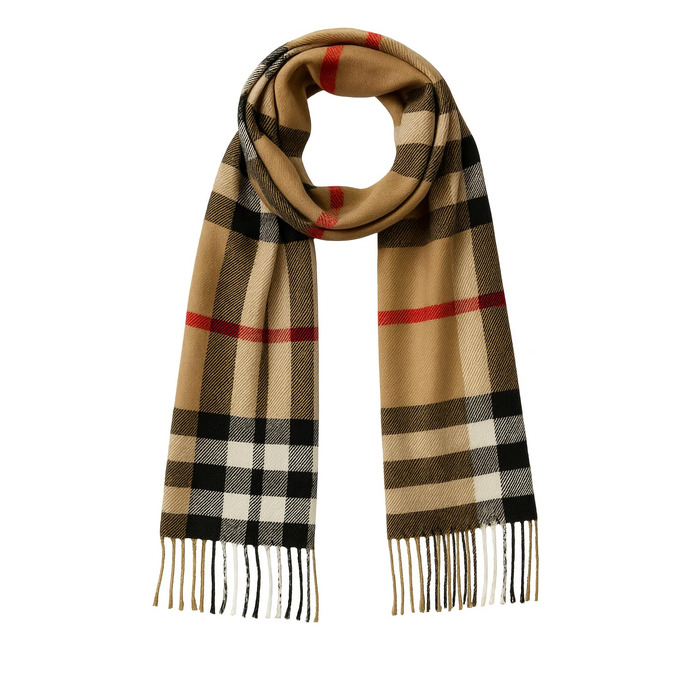 Унісекс шарф у клітинку KARMA.DIEM London Style, м'який зимовий шарф Classic Brown Plaid, 35x170 см
