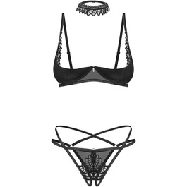 Сет нижньої білизни Obsessive Donarella, чорний, XL/XXL