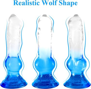 Анальний дildo Difemstoy з сильним присоском, стимулятор G-точки, іграшки для дорослих для жінок, чоловіків, пар (S, блакитно-прозорий)