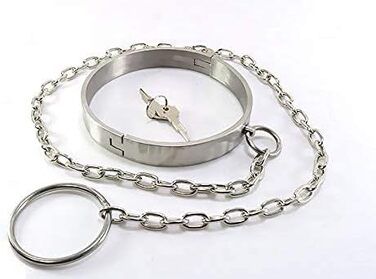 ZWFUN О-подібне намисто-ошейник SM Bondage, аксесуари для БДСМ, срібний аксесуар для сексуальних ігор, для жінок, чоловіків, пар, для тренувань, сексуальні іграшки (S:11.6 см)
