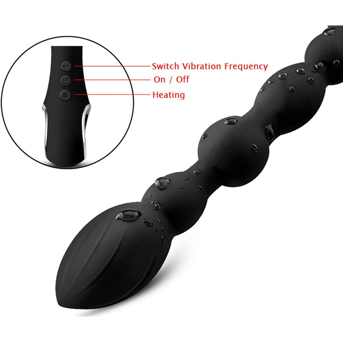 Вібратор для анусу JFRong з 7 режимами вібрації та підігрівом - анальні кульки, стимулятор G-точки, для чоловіків, жінок, пар