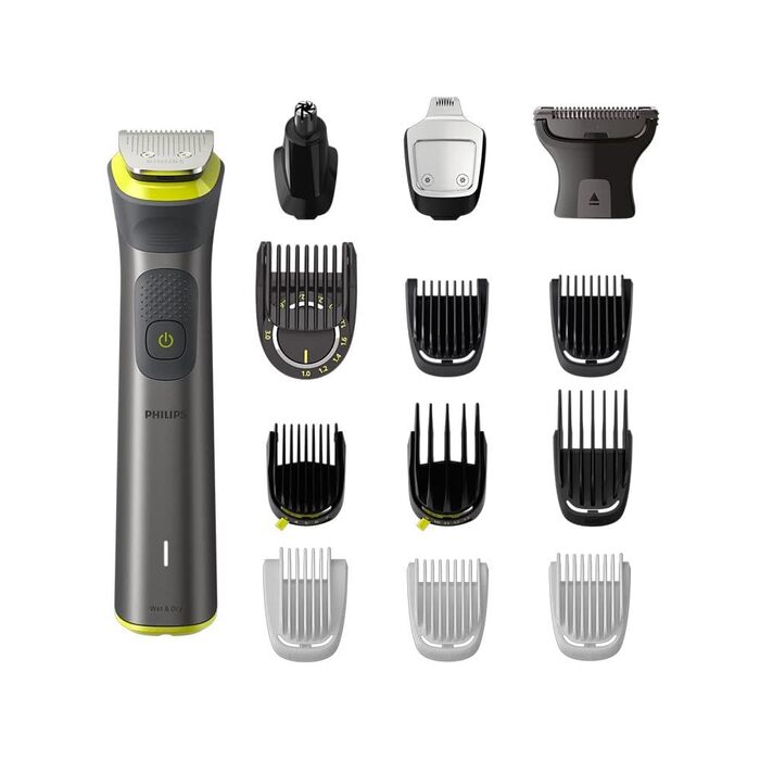 Тример Philips Multigroom 7000 MG7962/30 19-в-1 для чоловіків: універсальний набір для обличчя, волосся та тіла, самозаточувані леза, 26 налаштувань довжини (0,5-20 мм)