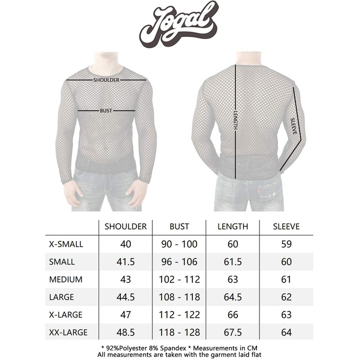 Чоловіча футболка JOGAL з довгим рукавом з мережива, прозора, військово-зелена (XXL, білий)