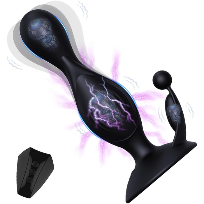 Анаlvibrator Jpscor Elektro Shock для чоловіків, стимуляція простати, 10 режимів вібрації та 5 режимів електростимуляції, дистанційне керування