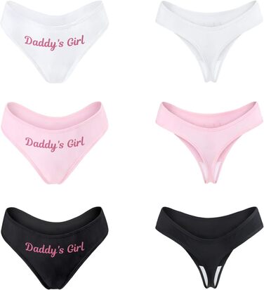 Труси жіночі бавовняні LittleForBig, комплект 3 шт. - Tanga, розмір XL, "Daddy's Girl"
