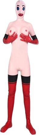 Латексний жіночий костюм YXFHHY з 3D-грудьми, рожевий, без застібки, для клубів та вечірок