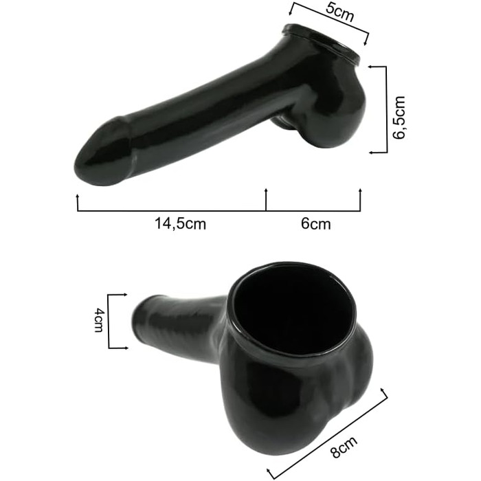 Провізорний рукав для пеніса Toylie Latex L - 14,5 см, чорний, Made in Germany