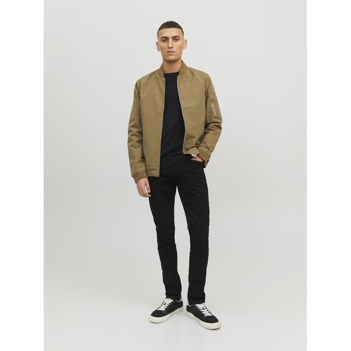 Чоловічий в'язаний однотонний светр JACK & JONES, чорний, розмір L