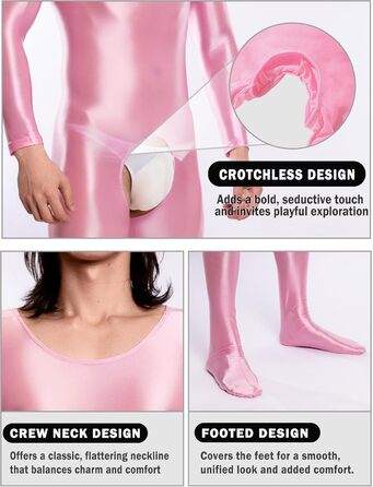 Комбінезон чоловічий AIEOE з відкриттям спереду, прозорий, рожевий, розмір EU S