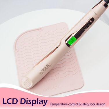 Випрямляч та плойка для волосся 2 в 1 ANGENIL Pro Twist, керамічний стайлер з LCD-дисплеєм та регулюванням температури (130°C-230°C), HY-099_blush