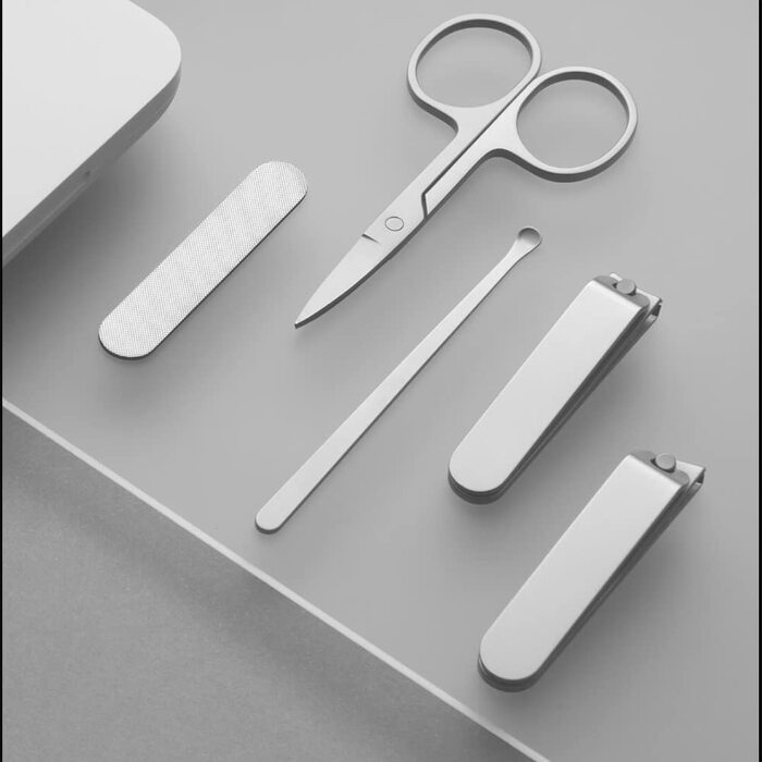 Набір для манікюру та педикюру Xiaomi Mijia з нержавіючої сталі: кусачки з магнітним фіксатором, тример, пилка та бокс