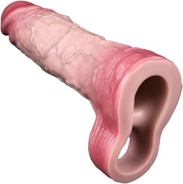 Реалістичний пеніс-сleeve з кільцем для яєчок та структурою вен, для подовження та продовження часу, збільшення пеніса, масаж G-точки, секс-іграшка для пар (OS-ADL5071)
