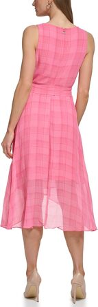 Сукня Tommy Hilfiger жіноча без рукавів міді шифон з запахом, колір Bubblegum, розмір 42 Petite