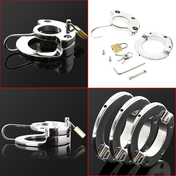 Сталевий кільцевий екстенсор для яєчок з замком та ключем. Кільце для яєчок, сталь, 50 мм. Іграшки для чоловіків, SM, Bondage