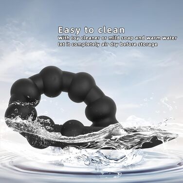 Анальний дилататор Cafurey 60 см з 7 кульками, м'який силікон, тренажер для анусу, для жінок та чоловіків (чорний)