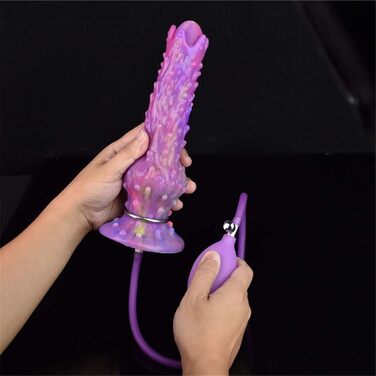 Світловий інопланетний яйцеклад Dildo з п'ятьма світлими яйцями, пневматичний фентезі-дилдo, дилдo для відкладання яєць, сліпуча куля, анальний дилдo, мастурбатор G-Spot, секс-іграшки для жінок та чоловіків