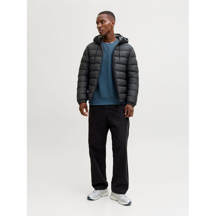 Чоловіча стібана куртка JACK & JONES, чорна, розмір XL