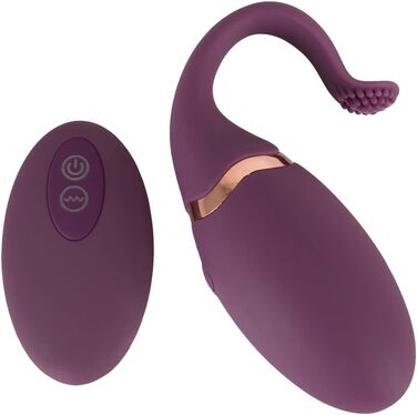 ORION Bullet-Ei - інтимний масажер для жінок та чоловіків, 7 режимів вібрації, з петлею та пультом керування, мідний дизайн, фіолетовий колір