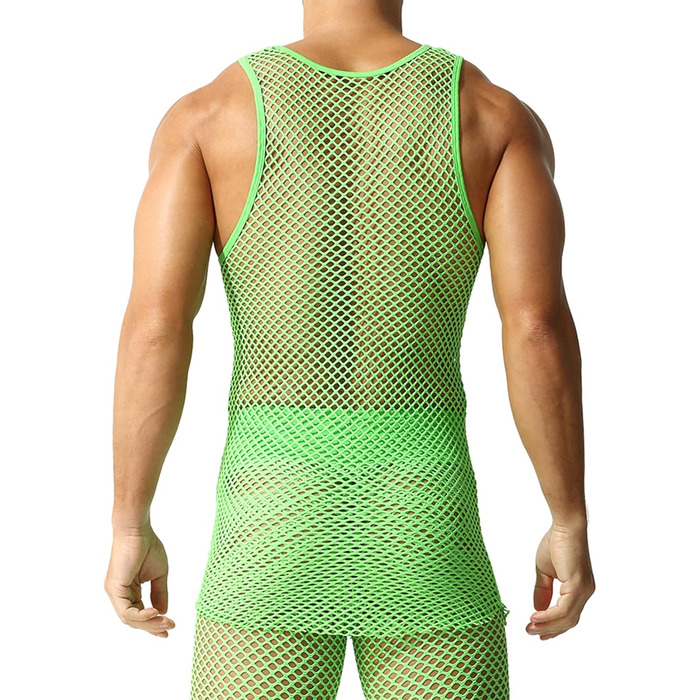 Чоловіча сітка QiaTi - прозора футболка-сітка, довга модель (зелена, M)