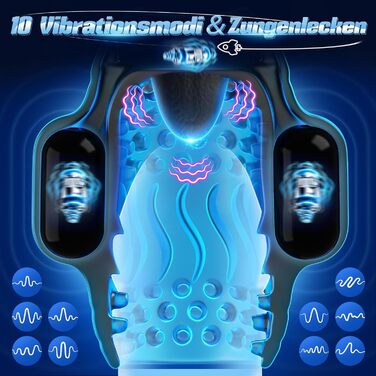 Масажер для чоловіків Tauara 4-в-1 з вібрацією, тренажер для пеніса, стимулятор головки, чорний