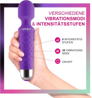 Вібратор для жінок Lovely Wand Violett - 20 режимів, акумулятор, водонепроникний
