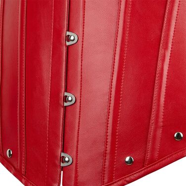 Жіноче корсетне боді Grebrafan з екошкіри, червоне, вінтажний стиль