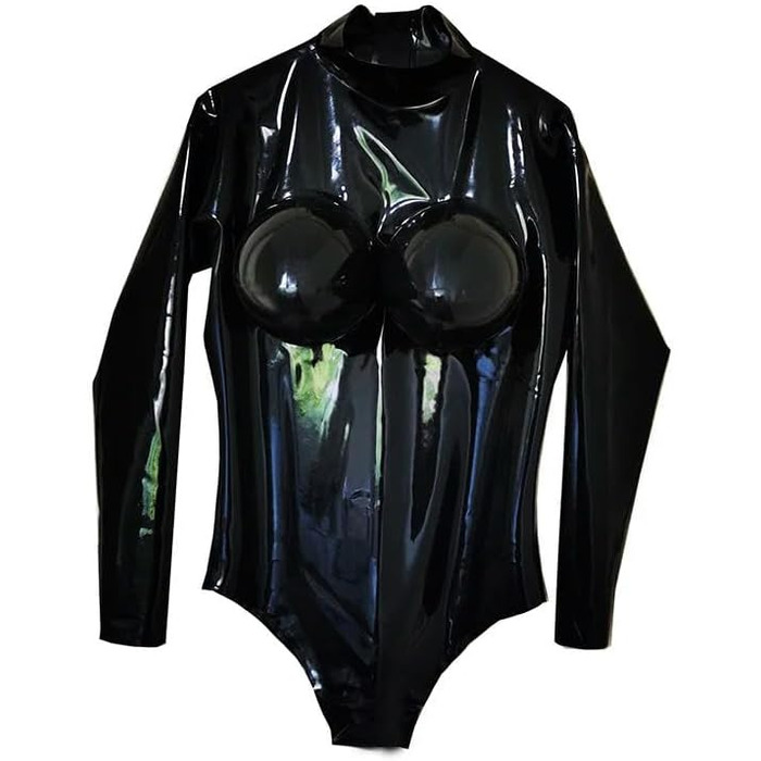 Чоловічий латексний комбінезон з блискавкою на спині GAYLOP, чорний, ручної роботи, розмір M