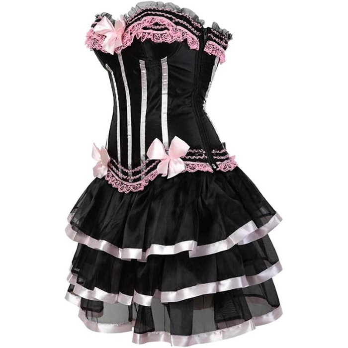 Корсет-бюстгальтер для дівчаток та жінок, рожевий, з мереживом, стильний топ-корсет з спідницею