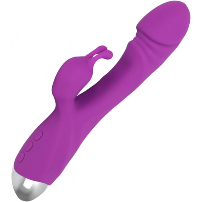 Вібратор для жінок Klitoris та G-точка, Rabbit Silikon, 10 режимів, анальний дildo, реалістичний секс-іграшка, фіолетовий