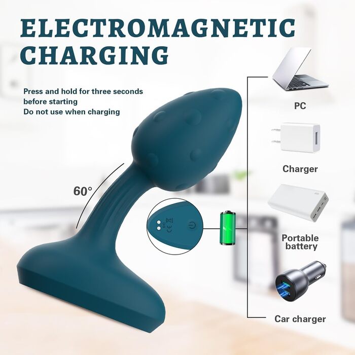 Вібратор-аналізатор JFRong з Bluetooth, пультом дистанційного керування та пультом дистанційного керування. Масажер простати, анальний масажер для чоловіків та жінок. Силіконовий вібратор для анусу, стимулятор G-точки. Колір: фіолетовий