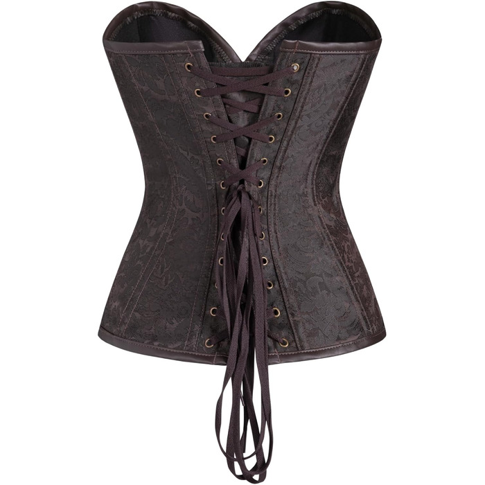 Корсет Steampunk KUOSE для жінок з великою грудьми, штучна шкіра, розміри S-6XL (M, Коричневий-11)