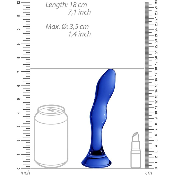 Ділт з боросилікатного скла Shots Chrystalino Galant, блакитний, 15 см