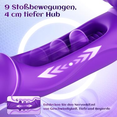 Вібратор для жінок Dildo з 7 режимами вібрації та стимуляції клітора, фіолетовий