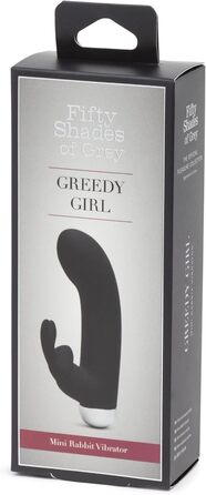 Вібратор для жінок Fifty Shades of Grey Greedy Girl Mini Rabbit USB, чорний, водонепроникний, тихий
