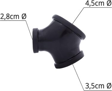 Стриптиз-рукав з латексу для чоловічих статевих органів, чорний, з кільцем 2.8 см, кільцем для яєчок 3.5 см, розтягувачем яєчок, секс-іграшка для початківців та професіоналів, виготовлено в Німеччині