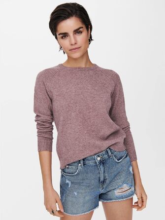Жіночий в'язаний светр ONLY ONLLESLY Rose Brown (XXL) — м'який трикотажний пуловер кольору рожево-коричневий