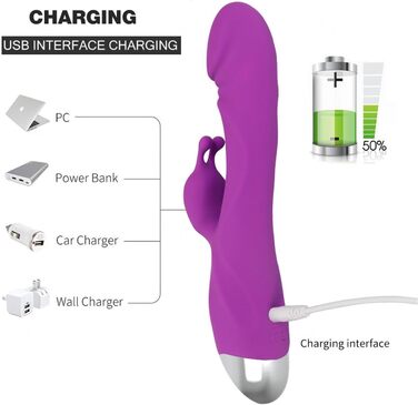 Вібратор Rabbit для G-точки - 10 режимів, тихий та потужний, для пар, RoseRed