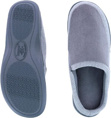 Чоловічі домашні капці Isotoner Travis Slip-on з мікрофротте та вафельної тканини, колір сірий (Asche), розмір 46.5/48 EU