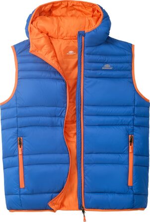 Чоловічий стібаний жилет NORDCAP з капюшоном, тепла вітрозахисна outdoor-вестка з кишенями на блискавці, синій, розмір L