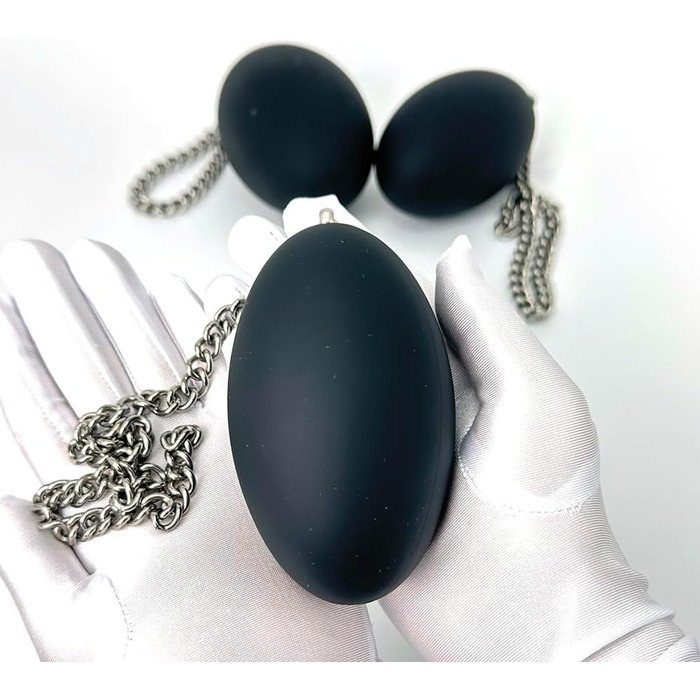 Анальний плагін Jixaxe з ланцюгом, анальні кулі, анальний ділдо, buttplug, великі анальні плагіни з гіпоалергенного силікону, секс-іграшка для жінок та чоловіків, 3 розміри S/M/L, анальні плагіни, секс-іграшки (M: Ø7,5cm)